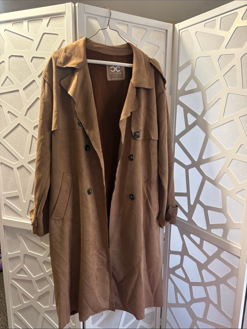 Women's Lightweight Trench Coat in Brown - IC COLLECTION